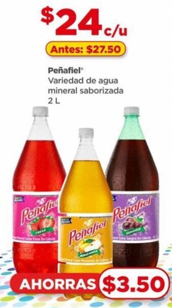 Bodega Aurrerá Peñafiel Variedad de agua mineral saborizada 2L oferta