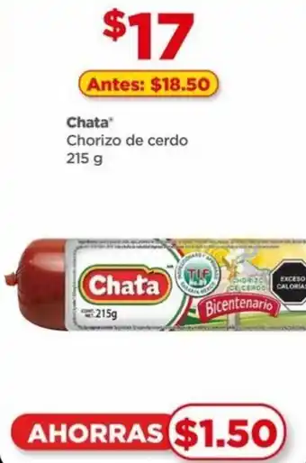 Bodega Aurrerá Chata Chorizo de cerdo 215g oferta