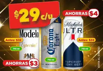 Bodega Aurrerá Modelo Especial / Corona Light / Michelob Ultra 710ml oferta