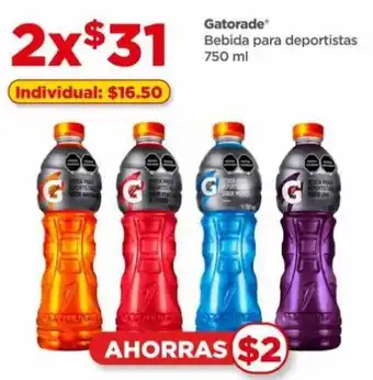 Bodega Aurrerá Gatorade Bebida para deportistas 2 x 750 ml oferta