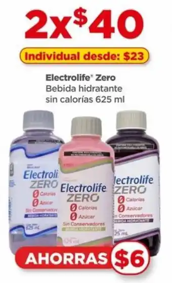 Electrolife Zero Bebida hidratante sin calorías 2 x 625 ml