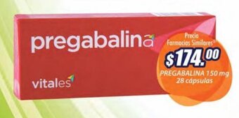 Farmacias Similares PREGABALINA 150 mg 28 cápsulas oferta