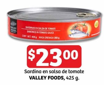 Soriana Híper Sardina en salsa de tomate VALLEY FOODS, 425 g. oferta