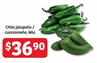 Soriana Híper Chile jalapeño / cuaresmeño, kilo oferta