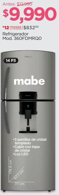 Chedraui Refrigerador Mod. 360FDMRQO oferta