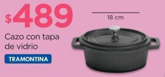Cazo con tapa de vidrio TRAMONTINA 18 cm
