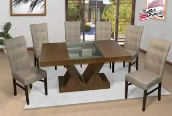 Muebles Troncoso Antecomedor monaco nogal jr - sillas dorian oferta
