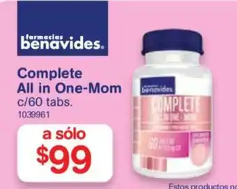 Farmacias Benavides Complete All In One-Mom oferta