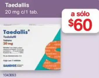 Farmacias Benavides Taedallis 20 mg oferta