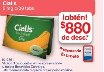 Farmacias Benavides Cialis 5 mg oferta