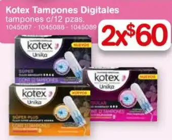 Farmacias Benavides Kotex Tampones Digitales oferta