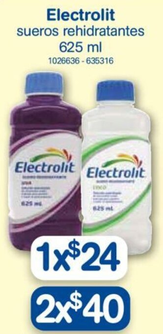 Farmacias Benavides Electrolit 625ml oferta
