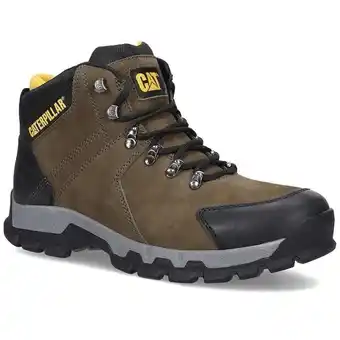 Sears Bota de piel cat color verde para caballero oferta