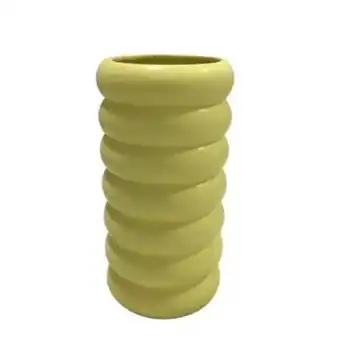 Bed Bath & Beyond Florero circular de cerámica wild sage™ de 33.65 cm color amarillo oferta