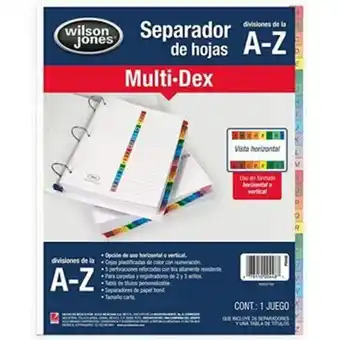 Separadores de hojas wilson jones multidex a-z