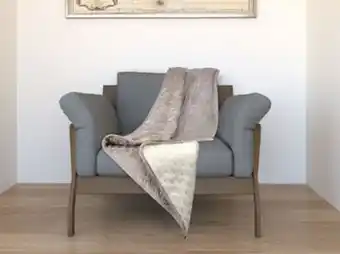 Frazada borrego velvet taupe