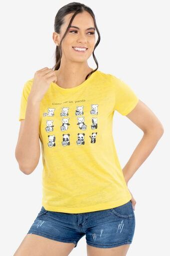 Santory Playera manga corta estampada oferta
