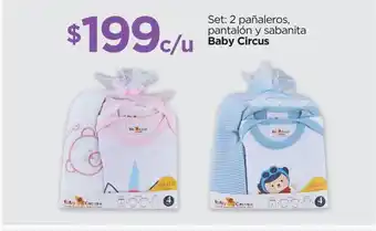 Chedraui Set 2 pañaleras y sabanita baby circus oferta