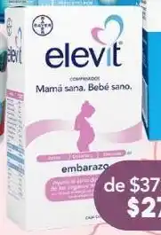 Elevit multivitamínico para el embarazo 30 comprimidos caja vitamina a 3600 ui