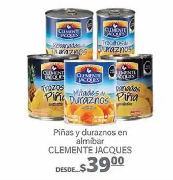 Piñas y duraznos en almíbar clemente jacques