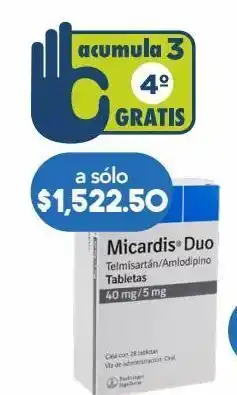 Farmacia San Pablo Micardis duo 28 tabletas caja telmisartán 40 mg amlodipino 5 mg oferta