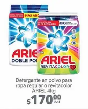 La Comer Detergente en polvo ariel regular o revitacolor 4kg oferta