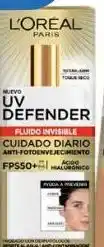 Farmacia San Pablo L´oreal uv defender fluido invisible fps 50+ toque seco con ácido hialurónico 40 g botella oferta