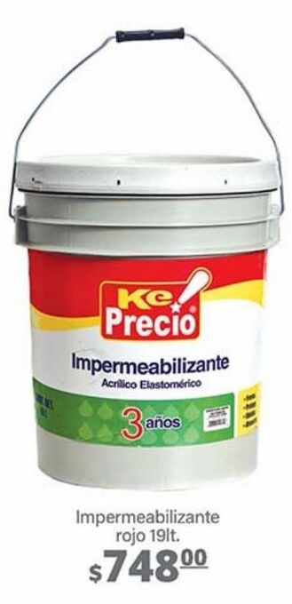 La Comer Impermeabilizante rojo 19lt oferta