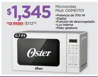 Chedraui Microondas oster oferta