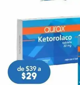 Farmacia San Pablo Ketorolaco 30.0 mg aurax 6 tabletas caja oferta