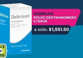 Farmacia San Pablo Debrisan polvo para tratamiento de heridas microgránulos 60 g caja oferta