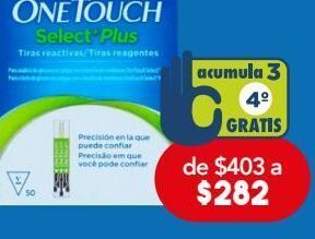 Farmacia San Pablo One touch select plus 50 tiras reactivas. oferta