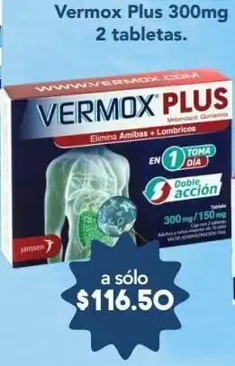 Farmacia San Pablo Vermox plus tab 300mg caj c/2 oferta