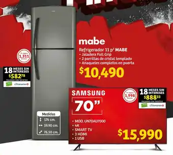 Soriana Híper mabe Refrigerador 11 p³ oferta