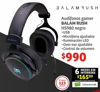 Audífonos gamer BALAM RUSH HS980 negro