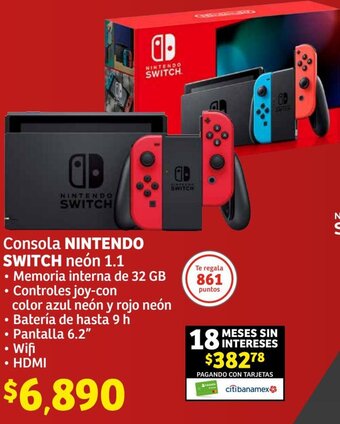 Soriana Híper Consola NINTENDO SWITCH neón 1.1 oferta