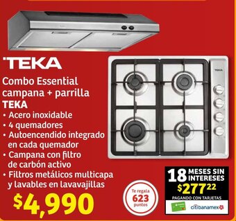 Soriana Híper TEKA Combo Essential campana + parrilla oferta