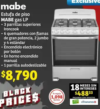 Mabe Estufa de piso GAs LP