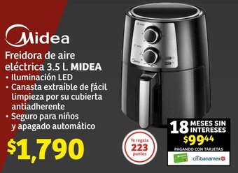 Midea Freidora de aire eléctrica 3.5 L.
