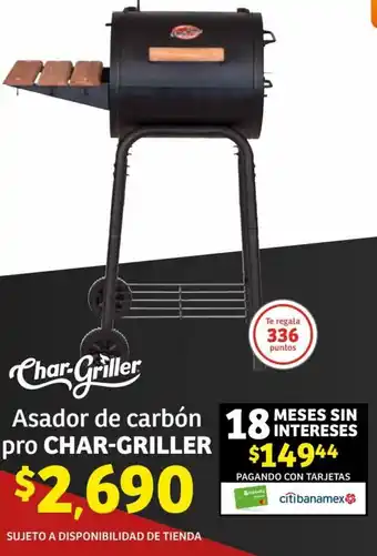 Soriana Híper Asador de carbón pro CHAR-GRILLER Char-Griller oferta