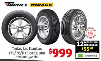 Soriana Híper Todas las llantas 175/70/R13 oferta