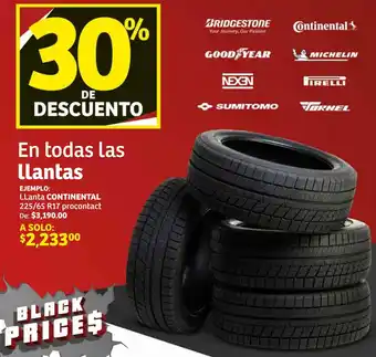 En todas las llantas  LLanta CONTINENTAL 225/65 R17