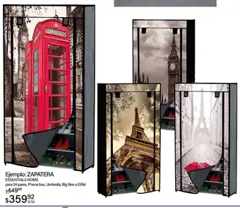 Woolworth ZAPATERA ESSENTIALS HOME para 24 pares, Phone box, Umbrella, Big Ben o Eiffel oferta