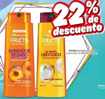 Zorro Fructis borrador de daño y liso coco 12-650 ml (shamp). oferta
