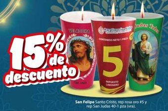 Zorro San Felipe Santo Cristo, rep rosa oro #5 y rep San Judas 40-1 pza (vra). oferta