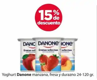 Yoghurt Danone manzana, fresa y durazno 24-120 gr.