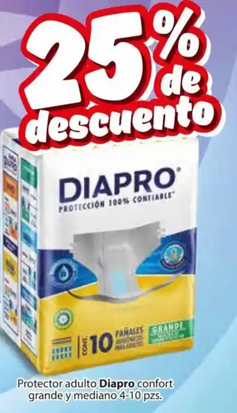 Protector adulto Diapro confort grande y mediano 4-10 pzs.