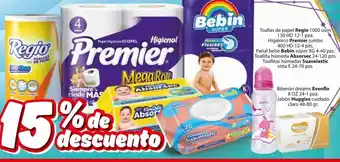 Zorro Toallas de papel Regio 1000 usos 130 HD 12-1 pza. Higiénico Premier jumbo 400 HD 12-4 pzs. oferta