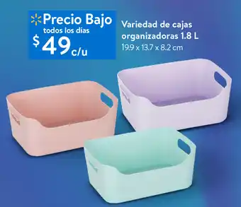 Walmart Variedad de cajas organizadoras 1.8 L 19.9 x 13.7 x 8.2 cm oferta