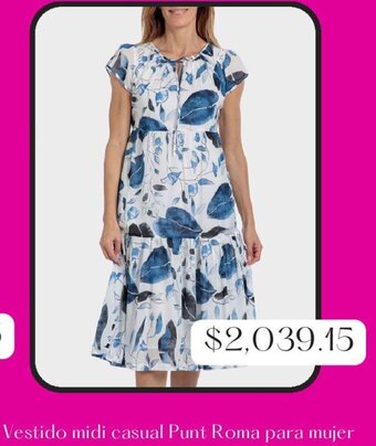 Liverpool Vestido midi casual Punt Roma para mujer oferta